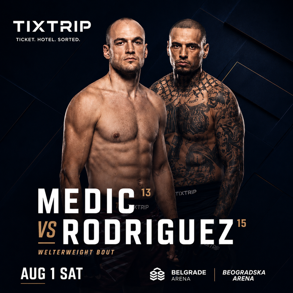 UFC Fight Night • Belgrade • 1 August • 4 ★ Hotel (2 rooms) + 3 Tickets
