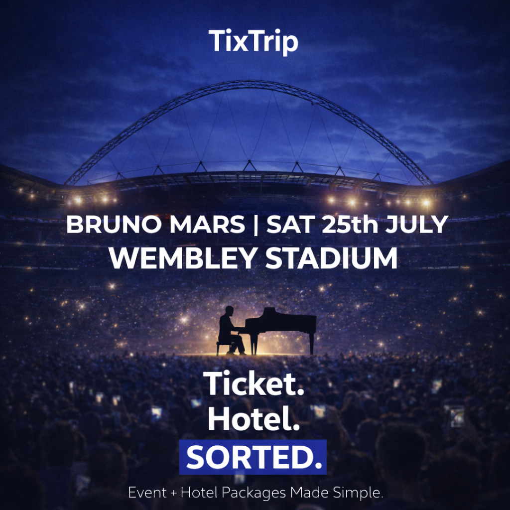 bruno mars – 25th July • 4★ HOTEL + 2 tickets (£450pp)