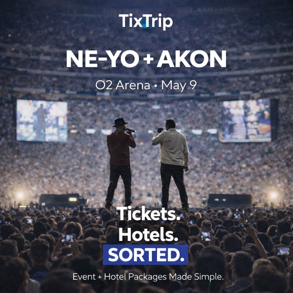 Ne-yo + akon  – 9TH may • 4★ HOTEL + 2 tickets (£255pp)