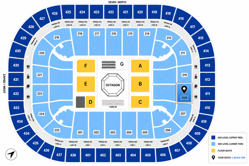 UFC Fight Night Belgrade • Lower Section Ticket Block 209