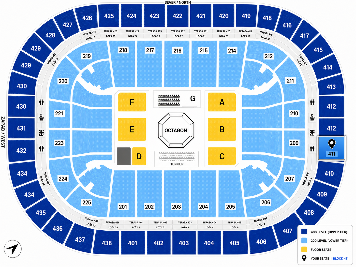 UFC Fight Night Belgrade • Upper Section Ticket Block 411